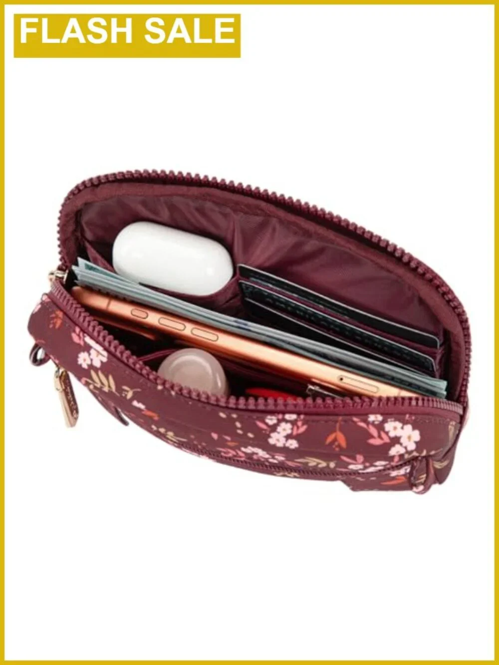 3-Zip Wristlet Purse for Women, RFID Blocking Wallet with Crossbody Strap,